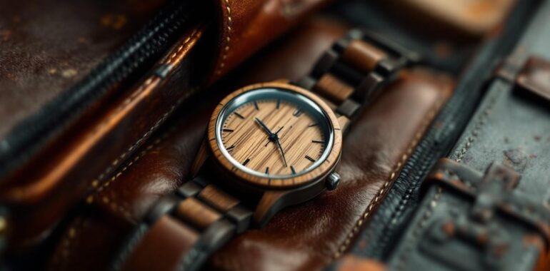 Temps nomade et élégance brute : la montre en bois dans la valise du voyageur