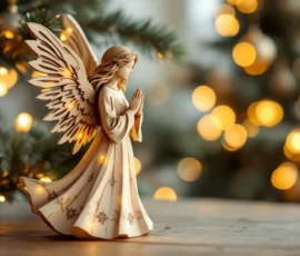 Ange de noël pour sapin personnalisable : charme du bois et transparence du plexiglas